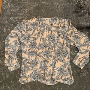 Loft long sleeve blouse button sleeve & front